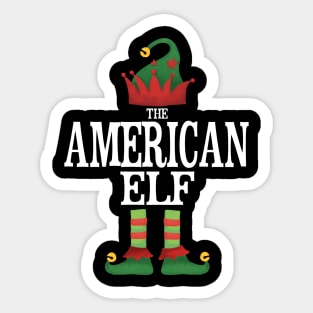 American USA Elf Matching Family Group Christmas Party Pajamas Sticker